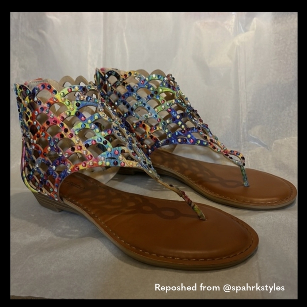 Zigisoho colorful bejeweled shoes